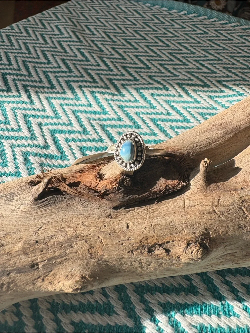 925 Sterling Silver Blue Holden Hills Turquoise Teardrop Ring